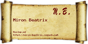 Miron Beatrix névjegykártya
